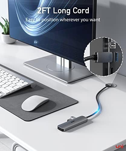 Maximize Your Device Potential with the uni Aluminum USB-C Multiport Adapter – 4 High-Speed Ports for Laptops, Mac Book Pro/Air, i Pad Pro & More, Sleek Design for Effortless Port Expansion and Enhanced Productivity