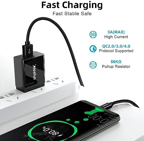 CLEEFUN 26 ft Long USB C Charging Cable – Premium Nylon Braided USB A 2.0 to Type C Cord for Fast Charging & Data Transfer, Ideal for PS5 Controller, Nintendo Switch, Galaxy Note, and USB-C Devices – Unmatched Durability and Flexibility