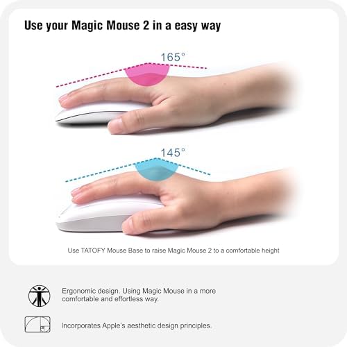TATOFY Wireless Charger for Magic Mouse 2 – Ergonomic Design with Lightning Compatibility, Fast Charging Base, and Sleek White Finish for Ultimate Comfort and Efficiency in Your Workspace