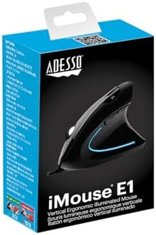 Revolutionize Your Desk Setup with the Right-Handed Wired Vertical Ergonomic Optical Mouse – Illuminated 6-Button USB Design for Comfort and Precision Tracking in Black – Perfect for Professionals and Gamers Alike!