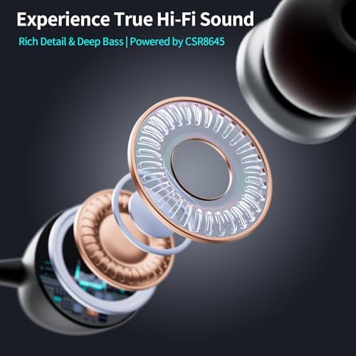 Elevate Your Active Lifestyle with Retractable Bluetooth Neckband Headphones – IPX5 Sweatproof Earbuds Featuring Noise Cancelling Technology, Vibration Alerts, and Built-in Microphone for Ultimate Hands-Free Convenience During Sports and Workouts (Black Blue) – Unmatched Performance and Compatibility for Audiophiles on the Go