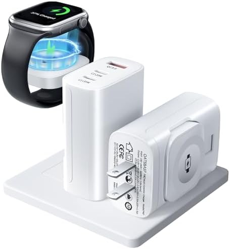 40 W 4-in-1 Fast Charger for i Phone, Apple Watch & Air Pods – Portable Multi-Device Charging Station with Dual USB Wall Block – Ideal Travel Companion for Apple Users – Enhanced Compatibility & Efficient Power Delivery