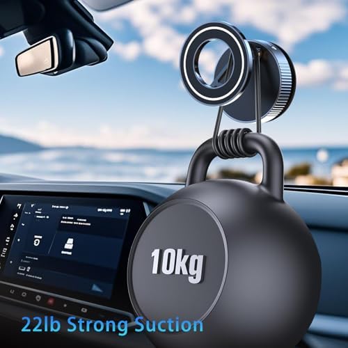 360° Rotation Vacuum Magnetic Phone Holder for Car, Strong Magnetic Suction Cup Phone Mount, Dual-Axis Adjustable Arm Phone Stand for iPhones 12-16 Series & All Smartphones – Enhanced Compatibility and Speed