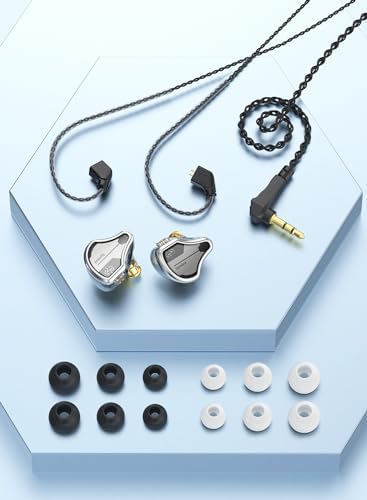 KZ ZSN PRO X Dual Driver Earbuds – Hi-Fi Stereo Headphones with Balanced Armature & Dynamic Driver, Ergonomic Comfort for Optimal Listening, Detachable Cable & Built-In Microphone, Perfect for Audiophiles & Everyday Use – Golden Finish