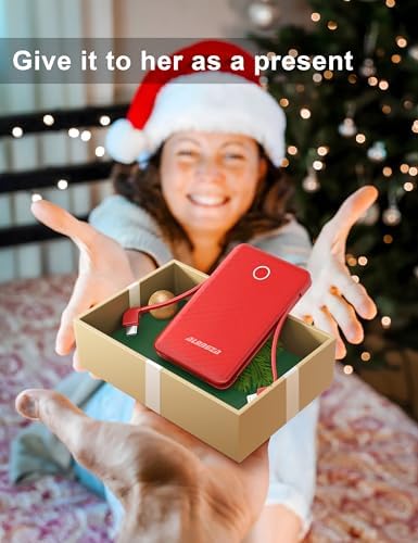 Compact 6000 m Ah Portable Power Bank with Built-in Cable – Lightweight Fast Charging External Battery for i Phone and Android – Ultimate Travel Companion for On-the-Go Charging Efficiency