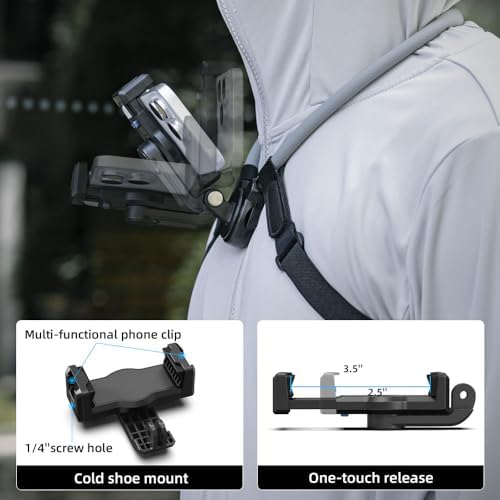 Ultimate SOH Neck Phone Mount – Hands-Free Magnetic Holder for i Phone, Android, and Action Cameras – Adjustable Chest Strap with 360-Degree Rotation for Effortless Vlogging and Content Creation – Lightweight, Durable Design for Adventurers and Creators