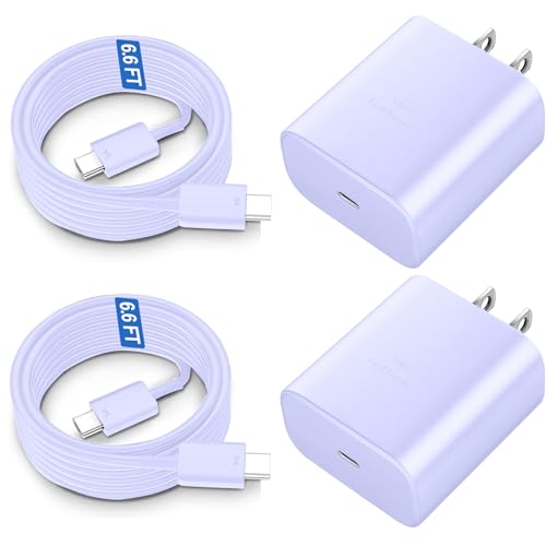 Ultra-Fast 45 W Samsung USB-C Wall Charger with 6.6 FT Cable – Optimal Charging Solution for Galaxy S25 Ultra, S24, S23, S22, Note 10/20 & Tab S8/S7 – Compact Design with Advanced Safety Features for Rapid Device Power-Up