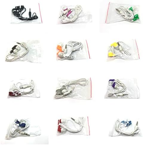 Bulk 50-Pack Colorful Earbuds Headphones in Storage Tub – Compatible with i Phone and Android – Quick Connection for Events and Schools – Durable, Lightweight Design for Everyday Use