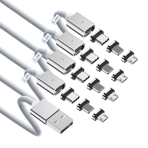 Maximize Your Device Charging Potential with the ZBF Magnetic 3-in-1 Cable Set – Rapid 3 A Power Delivery, 480 Mbps Data Sync, and Effortless Magnetic Connectors for USB-C, i Phone, and Micro USB Compatibility – Durable Multi-Length Options Perfect for Home, Office, and Travel Use