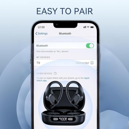 Elevate Your Audio Experience with Occiam Bluetooth Wireless Earbuds – Extended 96-Hour Playtime for Uninterrupted Listening, Ergonomically Designed Sport Fit with Secure Earhooks, Superior High-Definition Sound Quality, Integrated Microphone for Effortless Calls – Your Ultimate Workout and Daily Companion in Sleek Black Finish