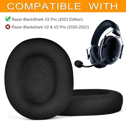 Upgrade Your Razer Black Shark V2 Pro 2023 Edition Gaming Headset with Premium Defean Ear Cushions – Unmatched Comfort and Sound Isolation for Extended Gaming Sessions – Perfect Fit for 2023 Model – Transform Your Audio Experience Today