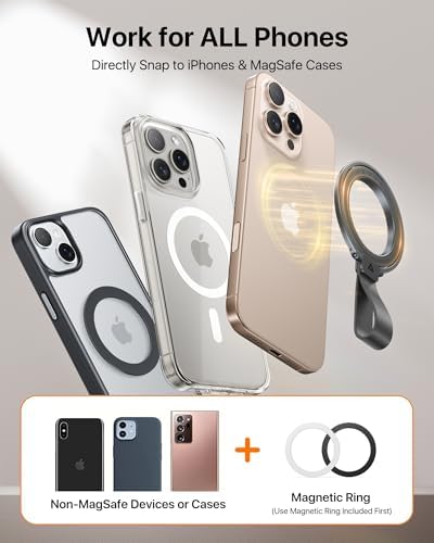 Elevate Your Mobile Usage with the Andobil 2025 Magnetic Phone Grip Holder – Unmatched Stability for i Phone 16 Pro Max Plus, 15/14/13/12 & Android Devices, Stylish Purple Finish – Ergonomic Ring Stand & Kickstand for Effortless Hands-Free Functionality and Seamless Mag Safe Compatibility