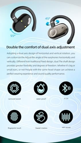 URIZONS Elite Wireless Gaming Earbuds – Ergonomic Over-Ear Bluetooth Headset with Ultra-Low Latency for Gamers and Athletes – Supreme Sound Clarity, Secure Earhook Stability, and Compact Charging Case in Sleek Black Design for Ultimate Performance