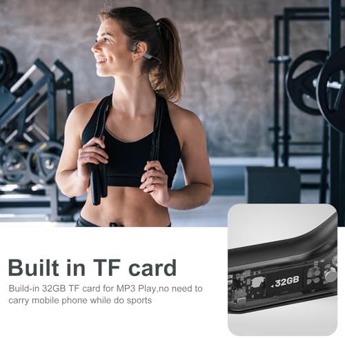 Innovative Waterproof Bone Conduction Headphones with 32 GB MP3 Player – Bluetooth 5.3 Wireless Earbuds for Swimming, Running, and Outdoor Activities with Built-in Microphone for Seamless Hands-Free Communication