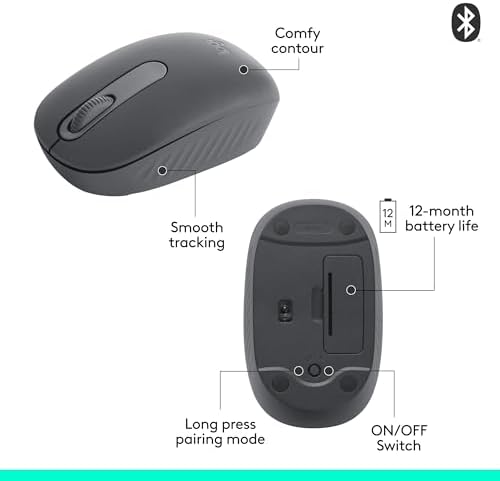 Logitech M196 Rose Bluetooth Wireless Mouse – Compact, Ambidextrous Design for Effortless Navigation on Laptops & Tablets, Exceptional 12-Month Battery Life, Smooth Tracking for PC and Mac Users, Perfect for Professionals on the Go