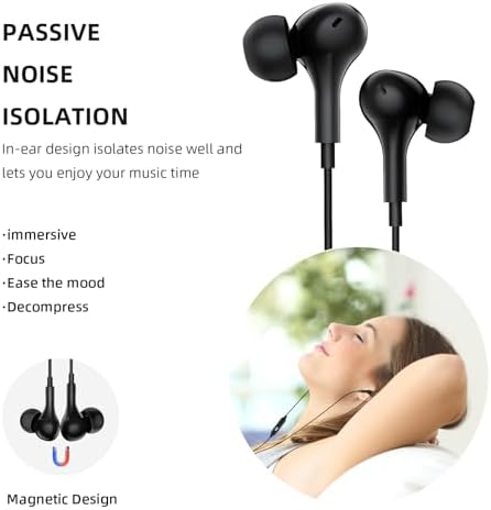 USB C Earbuds with Deep Bass & Noise Cancellation: Premium Headphones for i Phone, Galaxy, and Pixel with Voice Modulation for Karaoke Fun – Crystal-Clear Calls & Portable Case for Ultimate Sound Experience