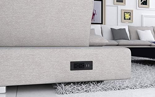 Recessed Power Grommet with Dual 20 W USB C Ports and 6 FT Extension Cord – Versatile Desk Power Socket with 2 AC Outlets for Seamless Integration into Cabinets, Drawers, or Nightstands – ETL Listed for Safety and Enhanced Charging Efficiency – Ideal for Organized Home Offices and Modern Living Spaces