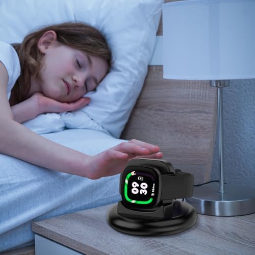 Fitbit Ace LTE Charging Dock with Secure Anti-Slip Base & 4.4 Ft USB Power Cable – Ultimate Charging Station for Kids’ Smartwatches, Travel-Friendly Design for Home & On-the-Go Use (Black)