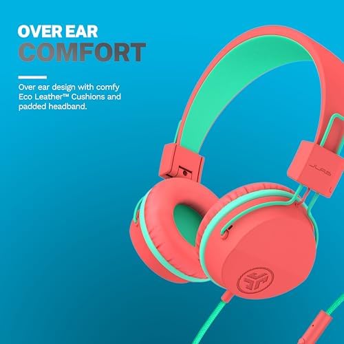 Experience Superior Sound with JLab JBuddies Studio On-Ear Kids Headphones – Safe Volume Limiter, Adjustable & Folding Design, Noise Isolation, Built-in Mic for Toddler Audio Enjoyment (Graphite/Blue) – Perfect for Home, School, and Travel