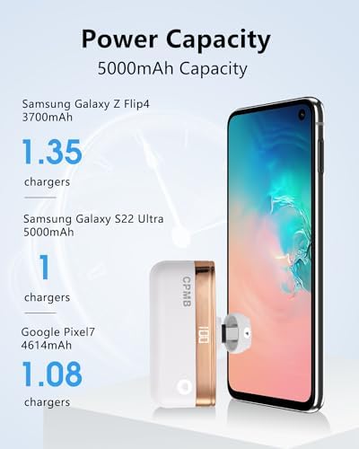 Compact 5,000 m Ah Portable Charger with 22.5 W Fast Charging – Sleek Power Bank with Digital Display for i Phone 16/15, Samsung, LG, Google & More – Ultimate Compatibility for On-the-Go Power Solutions