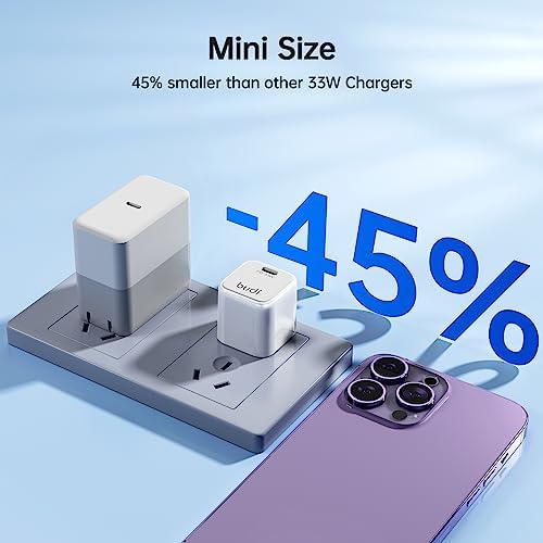 BUDI 34 W Slim USB C Wall Charger – Ultra-Fast 4-Port Charging Hub with 20 W Power Delivery for i Phone 16/15/14/13/12/11/Pro Max/XS/XR/8/7 and Tablets – Compact, Portable Design for Maximum Convenience and Versatility