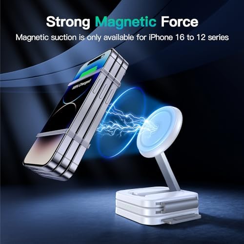 Versatile 3-in-1 Magnetic Charging Station: Travel-Friendly Wireless Charger for i Phone 16/15/14/13/12, Apple Watch & Air Pods 4/3/2 – Foldable & Chic Pink Design for Seamless Power on the Go – Enhanced Speed & Compatibility for All Your Apple Devices