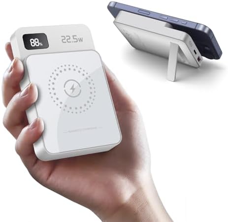 Magnetic Wireless Power Bank for i Phone 16/15/14/13/12 Series – High-Capacity 10,000 m Ah Portable Charger with Smart LED Digital Display, 22.5 W PD Fast Charging, Multi-Device Capability, and Advanced Safety Features – Lightweight, Compact Design Perfect for Travel and Everyday Use