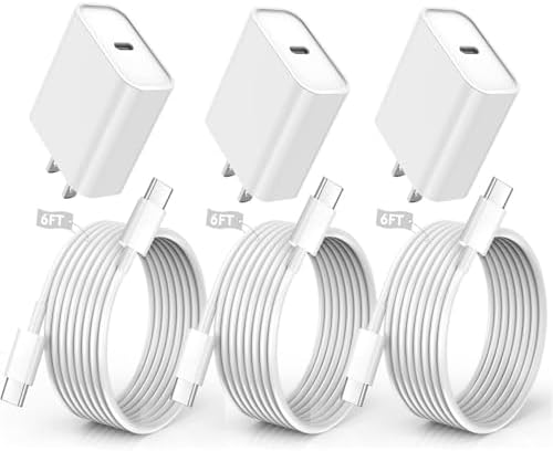 Rapid Charge Bundle: 3-Pack 6 FT USB-C to Lightning Cables for i Phone – Ultra-Fast Charging Compatibility with i Phone 14 Pro Max, 14 Plus, 13, 12 Mini, 11, 10, XS, SE – Durable & Convenient Charging Solution for Home, Office, and Travel