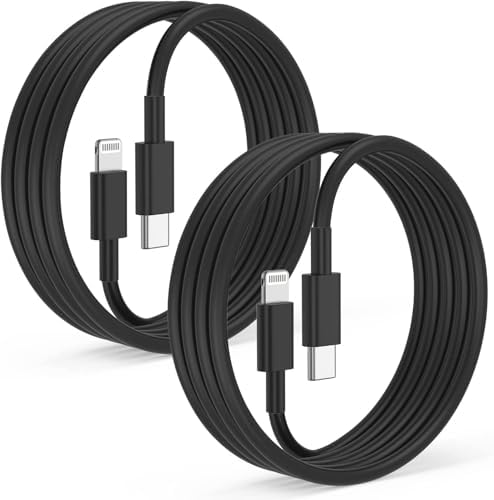 Blue Fast Charger Cable 2-Pack – 6 ft USB Type C to Lightning for i Phone 14/13/12 Pro Max, MFi Certified Charging Cord for Enhanced Speed & Compatibility – Durable Design for Everyday Use