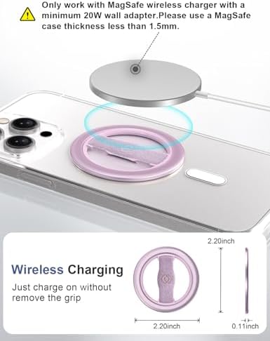 Revolutionize Your Mobile Handling with EWA Mag One Lite 3 rd Gen 360° Rotating Phone Grip – Customizable Elastic Finger Strap for Ultimate Comfort – Lightweight, Stylish Mag Safe Compatible Holder for i Phone 15, 14, 13 Pro/Max/Plus in Sleek Black – Perfect Blend of Functionality and Aesthetics for Everyday Use