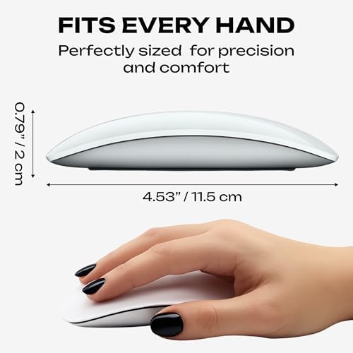 Sleek Bluetooth Rechargeable Mouse – Ergonomic Design for Ultimate Comfort, Whisper-Quiet Clicks, Rapid 15-Minute Charging, Perfect for Laptop, Tablet, PC, Office, and Travel – Elevate Your Productivity Anywhere