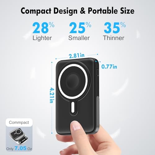 3-in-1 Magnetic Wireless Portable Charger – 10000 m Ah Power Bank with Fast 22.5 W Charging for i Phone 15/14/13/12, Apple Watch, and Air Pods – LED Display, Sleek & Lightweight Design for Ultimate On-the-Go Convenience and Enhanced Compatibility