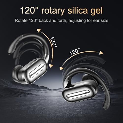 Premium Bluetooth Sports Headphones 5.4 – 50 Hours of High-Fidelity Playback, Superior Bass Enhancement, Over-Ear Design with Secure Hook Fit, Advanced ENC Noise Cancellation, IPX5 Waterproof for Extreme Durability – Ideal for Athletes and Music Enthusiasts
