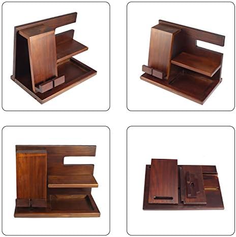 Gifts for Men Wood Phone Docking Station,Nightstand Organizer Desk Accessories,Key Holder Watch Organizer,Gift for Dad Birthday,Mens Gift in Anniversary Christmas Easter Halloween,Black – Enhanced Compatibility and Speed