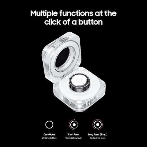 Samsung Galaxy Ring Portable Charging Cradle – Crystal-Clear Protective Case with 3 A Rapid Charging Cable, Ideal for Fitness Ring Users, Size 5 – Optimal Compatibility & On-the-Go Power Solution