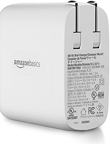 Amazon Basics 65 W Ga N USB-C Wall Charger – High-Speed Power Delivery Adapter for Laptops, Tablets & Smartphones, Compact & Foldable Design for Ultimate Portability, Efficient Charging Solution in Sleek Black Finish