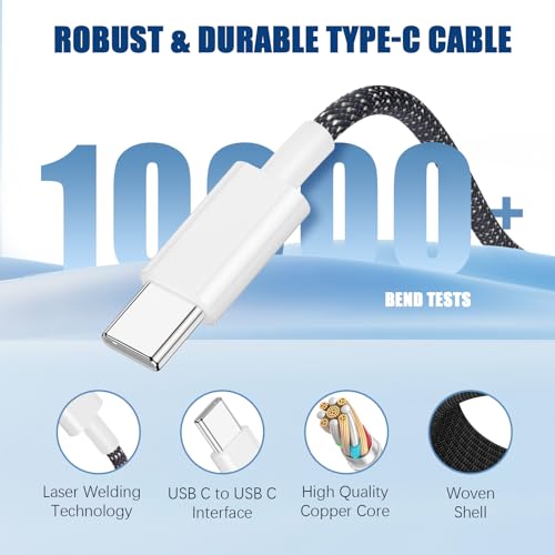 iPhone 16 15 USB C Charger Cable 10ft, Long Fast Charge Type C to C Charging Cord Wire for Apple iPhone 16 Pro Max/16 Pro/15 Plus/15 Pro Max,iPad Pro 12.9/11 inch/Mini/Air 5/4th,MacBook,Samsung-Black – Enhanced Compatibility and Speed