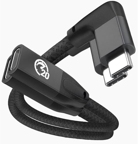 Effortlessly Enhance Your Connectivity with Use Bean 0.6 FT Right Angle USB C Extension Cable 2-Pack – 90-Degree Gen2 20 Gbps Fast Data Transfer for i Phone 16/15, Mac Book, i Pad Pro/Air, Galaxy S25/S24 – Perfect for Tight Spaces and Seamless Charging Solutions