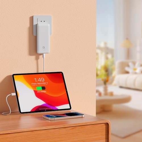 Brand Q 10,000 m Ah Portable Power Bank with Integrated Charging Cables and AC Adapter – Sleek USB-C Battery Pack for i Phone, Samsung, Tablets, and All Smartphones – Ultimate Travel Companion with Fast Charging Technology
