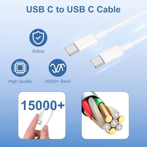 Ultra-Fast 20 W i Phone 16 & 15 Charger Block with 10 ft USB-C to C Cable – Power Adapter for i Phone 16 Pro Max, 15 Pro Max, i Pad Air & Mini – Compact Wall Charger for Ultimate Convenience and Compatibility