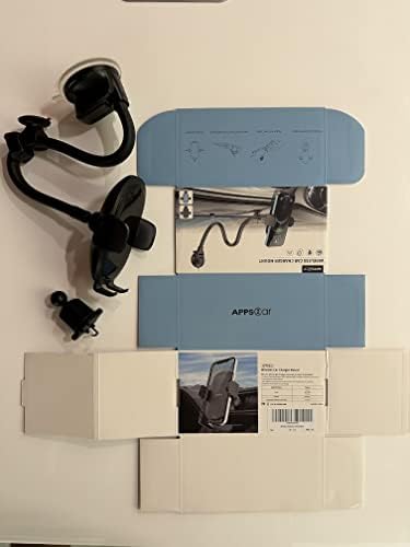 APPS2 15 W Fast Wireless Car Charger & Phone Holder – Versatile Mounting for i Phone 15 Pro Max/Plus, Samsung, LG & More – Ultimate Convenience for Safe Driving with Intelligent Charging Technology – Adjustable Dashboard, Windshield, and Air Vent Compatibility