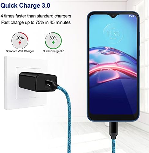 Ultra-Fast 18 W QC3.0 Wall Charger for Android Devices – Rapid Charging Adapter with 6 FT Micro USB Cable, Ideal for Samsung Galaxy, Fire Tablets, PS4, Xbox, and More – Dual Pack for Maximum Efficiency and Compatibility – Lightweight Travel Companion for Everyday Use