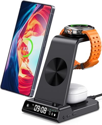 Samsung 3-in-1 Wireless Charging Hub: Streamlined Fast Charging for Galaxy S24 Ultra, Galaxy Watch & Buds – Elevate Your Charging Game with Ultimate Device Compatibility and Sleek Design