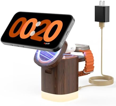 Travel-Ready Joy Geek 3-in-1 Wireless Charging Station – Fast Mag-Safe Charger for i Phone 16-12 Series, Apple Watch Series 10-2, and Air Pods Pro – Ultimate Compatibility and Speed for On-the-Go Lifestyle