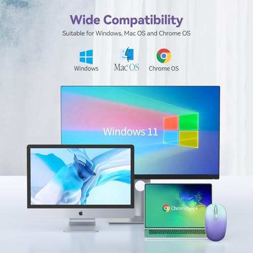 TECKNET 2.4 GHz Wireless Mouse – Ultra-Quiet & Portable Computer Companion with Adjustable DPI, USB Receiver, and Ergonomic Design for Seamless Use Across Chromebook, Laptop, PC & Mac – Enhance Productivity Effortlessly