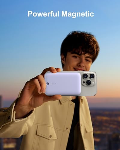 Asper X Mag Safe 10,000 m Ah Portable Power Bank – Dual Charging Solutions with 15 W/22.5 W Fast Charging, Smart LED Power Display, Built-in USB-C Cable & Compact Design for i Phone 16/15/14/13/12 & Galaxy S25 – Ultimate Travel Companion for Efficient Power Management