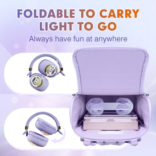 Enchanting Pink Cat Ear Bluetooth Headphones for Kids – Fun Noise-Cancelling Over-Ear Design with LED Lights, Ultimate Comfort for School, Travel, and Everyday Adventures – Elevate Young Music Experiences with Superior Sound Quality and Playful Style