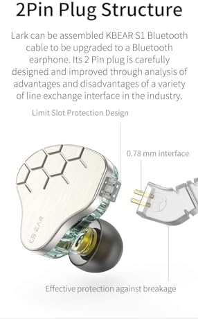 Kinboofi KBEAR Rosefinch Aqua Green Wired In-Ear Headphones – High-Performance Noise-Canceling Earbuds with Aviation-Grade Zinc Alloy Construction and Detachable Cable for Custom Audio – Perfect for Singers and Audiophiles Seeking Unmatched Sound Clarity and Comfort