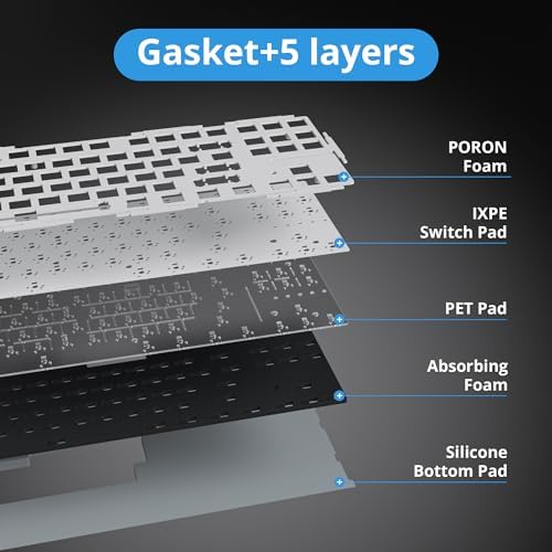 Transform Your Gaming Setup with the 75% Monster B Wired Mechanical Keyboard – 82 Keys, Gasket Mount Design, Hot-Swappable White Switches, RGB Lighting, Programmable Features for Mac/Windows – Unmatched Speed and Comfort for Gamers and Professionals