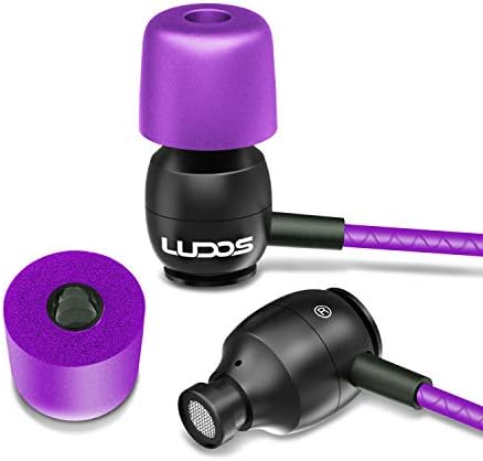 LUDOS Clamor Wired Earbuds – Premium Noise-Isolating In-Ear Headphones with Memory Foam Tips, Built-in Microphone, 5-Year Warranty – Perfect for i Phone and Samsung Users, Ideal for Students and Small Ears in Stylish Pink – Ultimate Sound Quality and Comfort for Everyday Use
